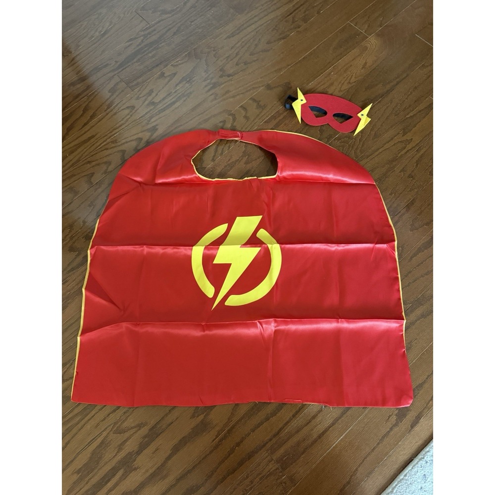 The Flash Cape & Mask Kids Costume Super Hero Red Yellow NEW!